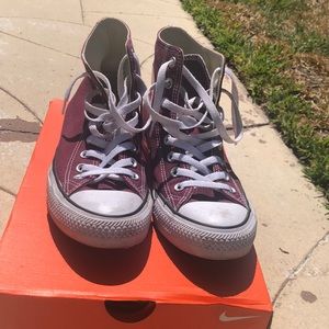 Maroon / Purple High Top Converse